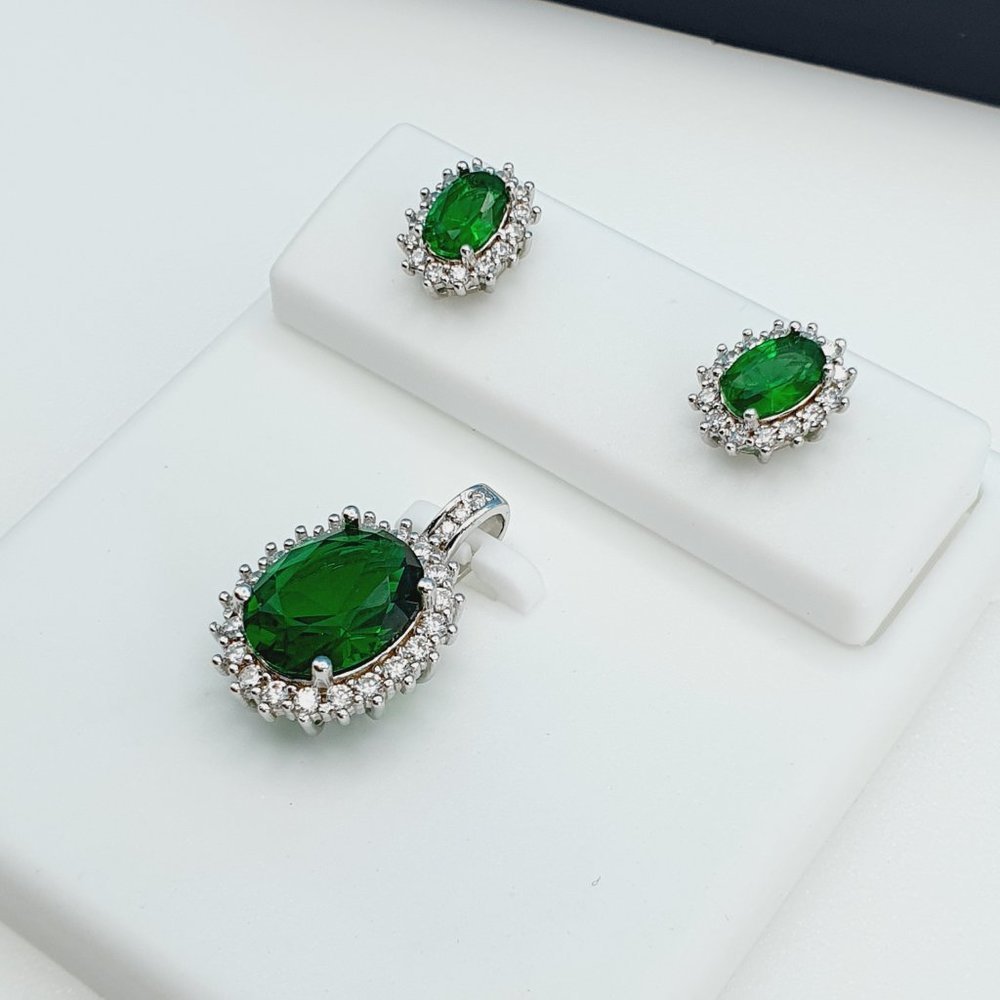 "925 Sterling Silver Cubic Zircon Jewelry Set, UU1P7A7058 - Picture 7 of 8